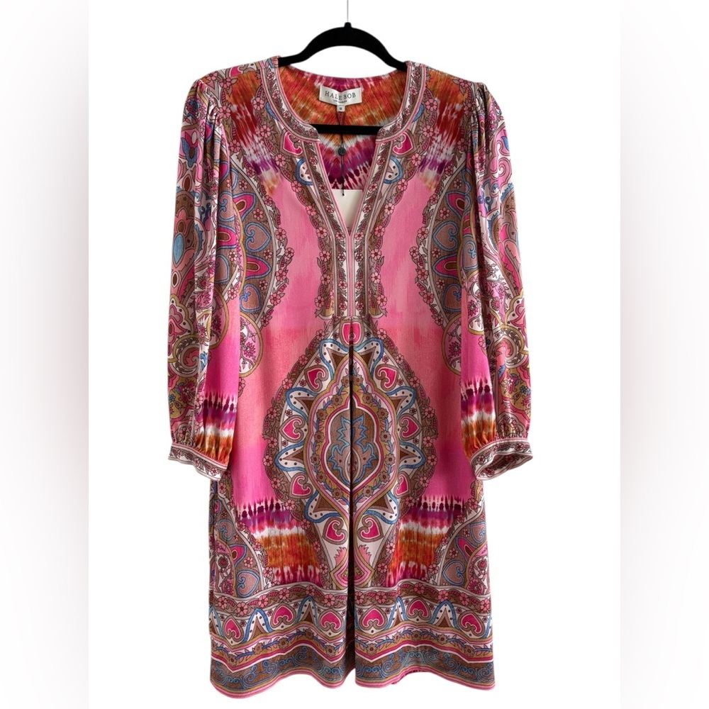 NWT Derby Hale Bob Gabriella Hersey Print Dress Sz M